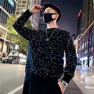 S596满天星高级感高端毛衣男装潮牌针织衫新款青年保暖打底衫图片