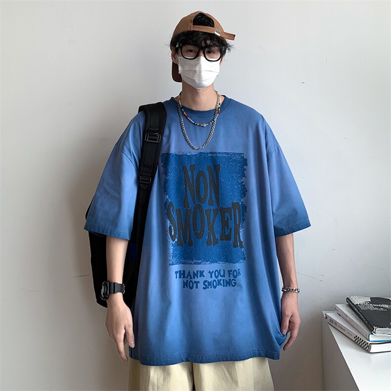 新款短袖港风模特潮牌纯棉手感落肩宽松胖子T恤TC3126-P33控48图片