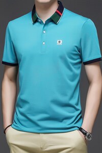 短袖T恤男polo新款男士夏季男装商务休闲翻领半袖打底衫上衣体恤,男装T恤,电商B212（原钱塘6029）