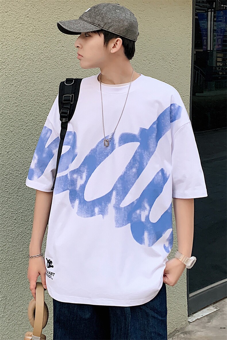 得物抖音40支双纱高品质休闲圆领半袖纯棉短袖T恤男女T7219-P45,男装T恤,电商A441-1