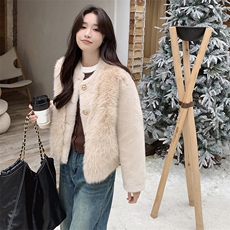 现货2025新款仿皮草外套气质毛绒女外套2C212-G12-P175-K258，女装短外套，2C212