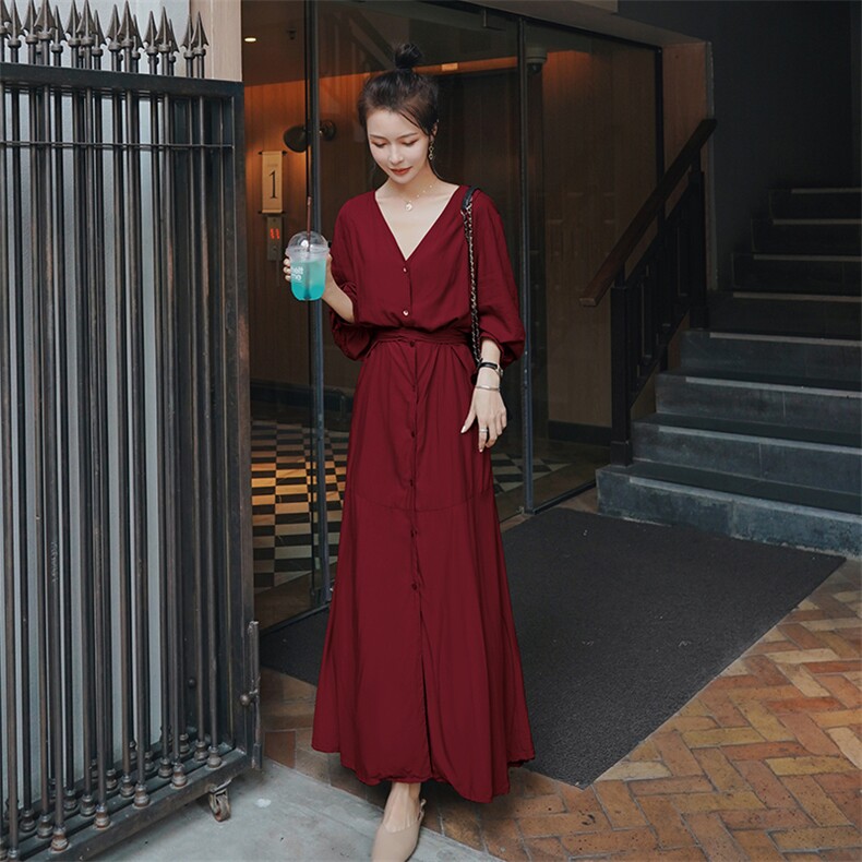 已出货2020春季新款连衣裙长裙225-F18,女装连衣裙,浙宝225