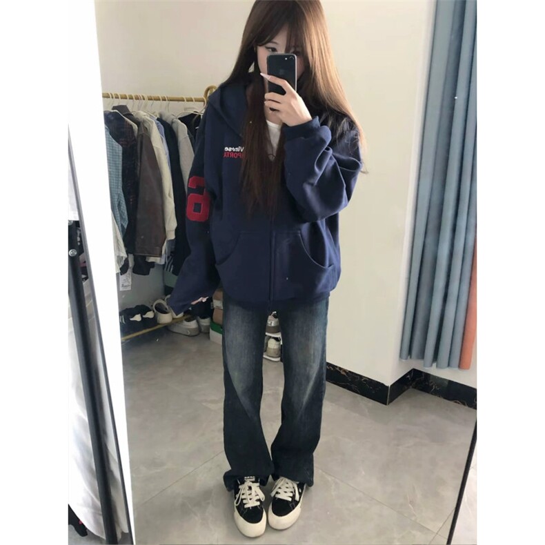 5254-P53复黑底+印花+毛巾绣休闲宽松卫衣薄款/加绒,女装卫衣/绒衫,星座617A-2