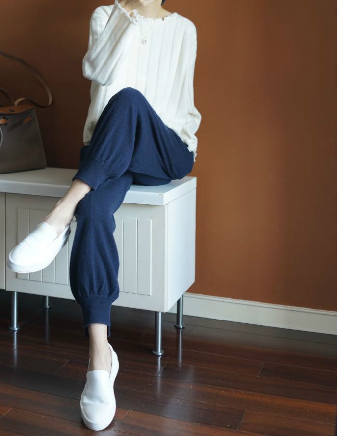 2025百搭时尚简约小脚裤舒适，女装休闲裤，松航羊绒