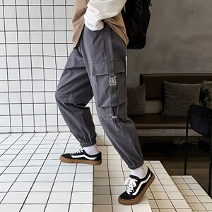 【】A003-HZ7023-P65春装新款特色工装长裤 港风女模1图片