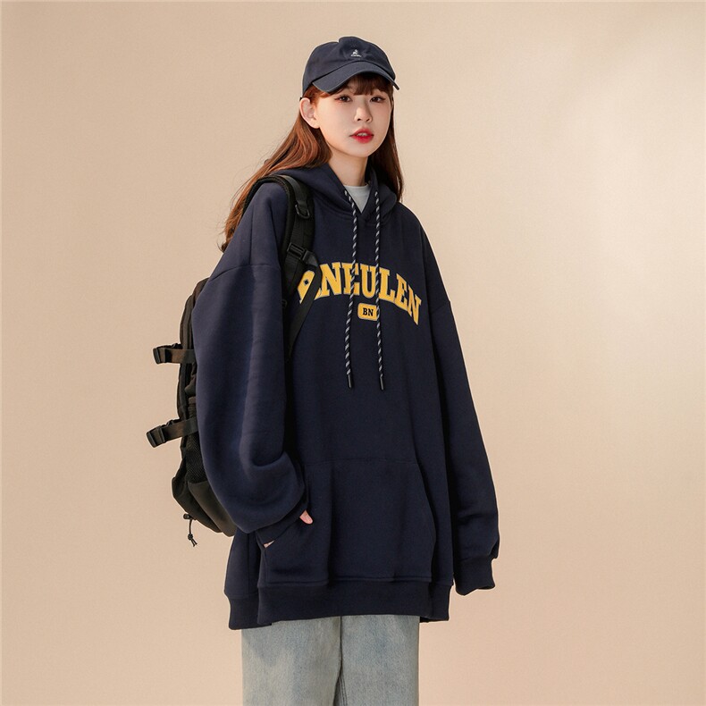 主推中性风运动连帽情侣卫衣重磅加绒休闲风外套男女G1027P68,女装短外套,电商A339