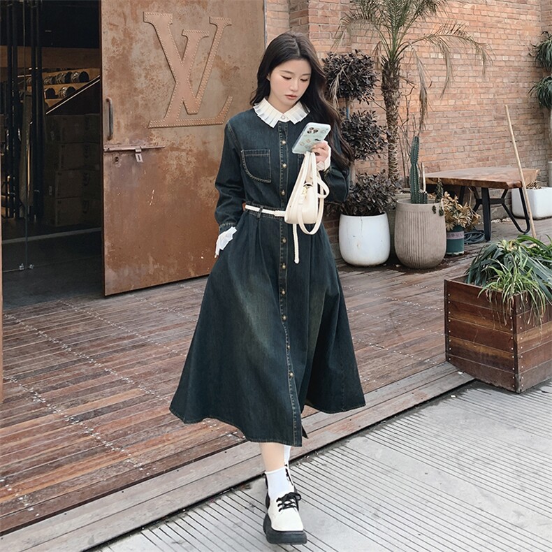 牛仔连衣裙春秋季女,女装连衣裙,浙宝069