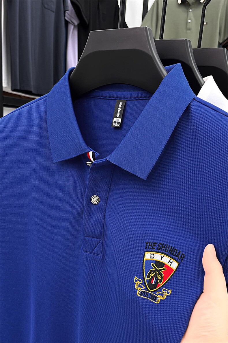 Polo衫短袖男士2024夏季新款时尚刺绣纯色半袖T恤休闲百搭翻领潮,男装T恤,电商B212（原钱塘6029）