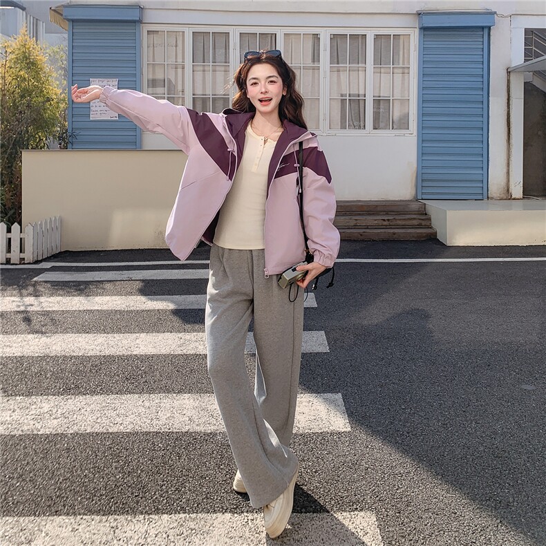 现货！现货！2026春季新款时尚韩系撞色短款外套女,女装短外套,2C306