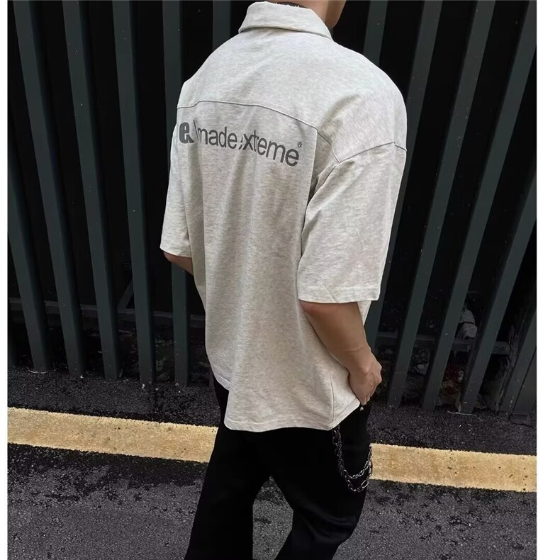 美式半拉链金属扣短袖T恤男女夏季潮牌休闲百搭上衣XXSK3,男装T恤,星座208-5