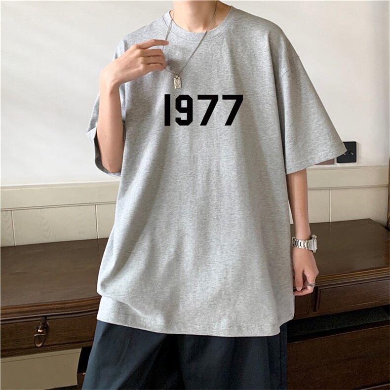 简约短袖港风基础款数字印花1977男女同款简约T恤202-8-T1997-P20,男装T恤,星座222-2（原202-8）
