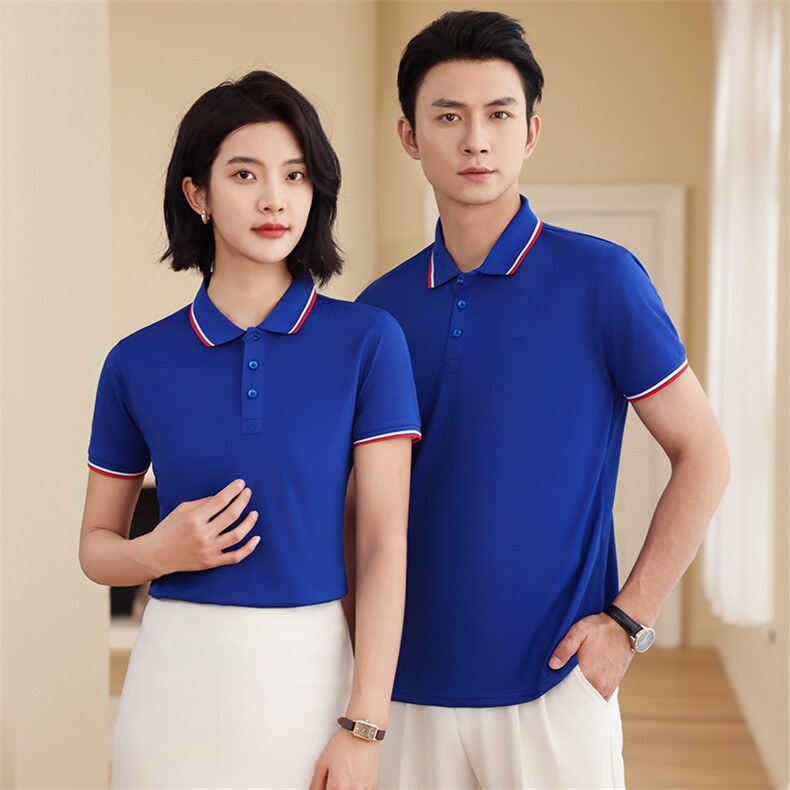 夏季商务团服定制LOGO冰丝180克POLO衫男女同款工作服S2358P18.5,男装Polo衫,星座1602B（原101B-1）