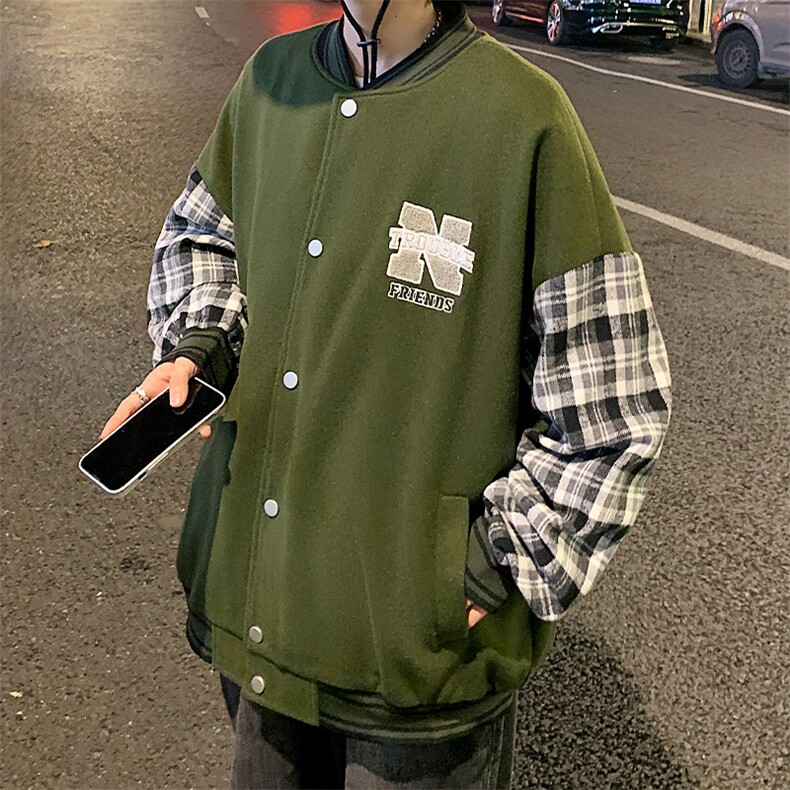 JK809P65港风拼接棒球服百搭休闲宽松夹克外套男,男装夹克,星座1204-3