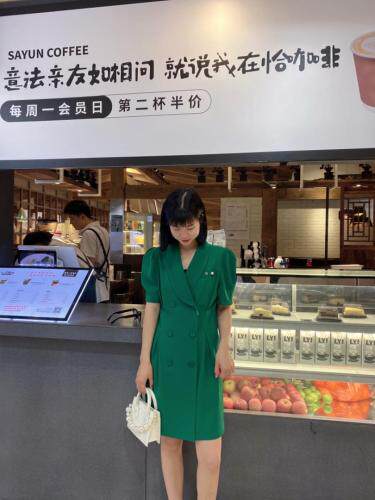 【现货】夏季新品气质韩版泡泡袖连衣裙，女装连衣裙，蓝典