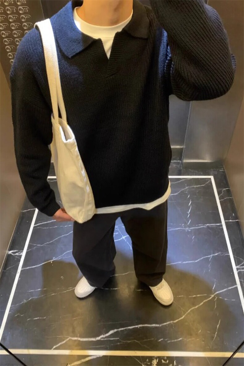 Polo领毛衣男宽松潮牌高级感打底针织衫线衣MY6001特P40,男装T恤,星座908-1