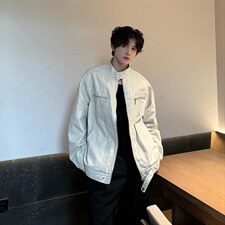 26春装高品质老钱风立领夹克外套男女美式潮牌拉链工装风宽松上衣，男装夹克，电商A486