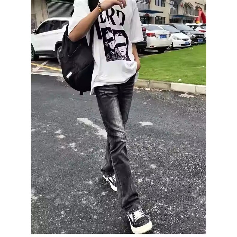 美式高街vibe风重磅水洗微喇弹力修身cleanfit长裤男LA5277-P48,男装休闲裤,星座1008