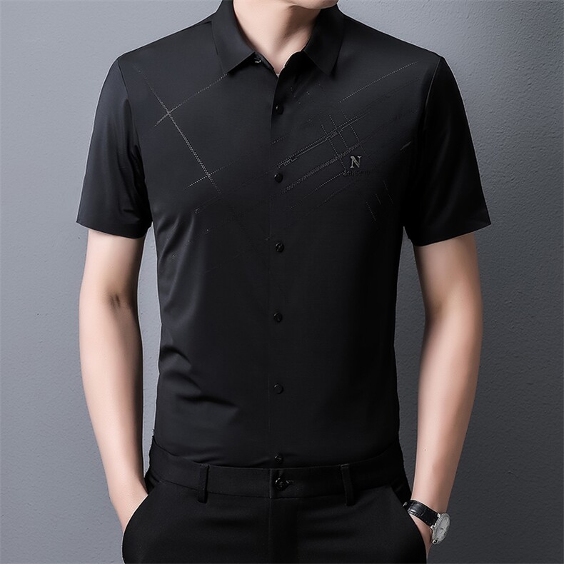 PAF3303钱塘2020-3夏季新款男士无痕高品质短袖衬衫百搭衬衣P44,男装衬衫,钱塘207-3