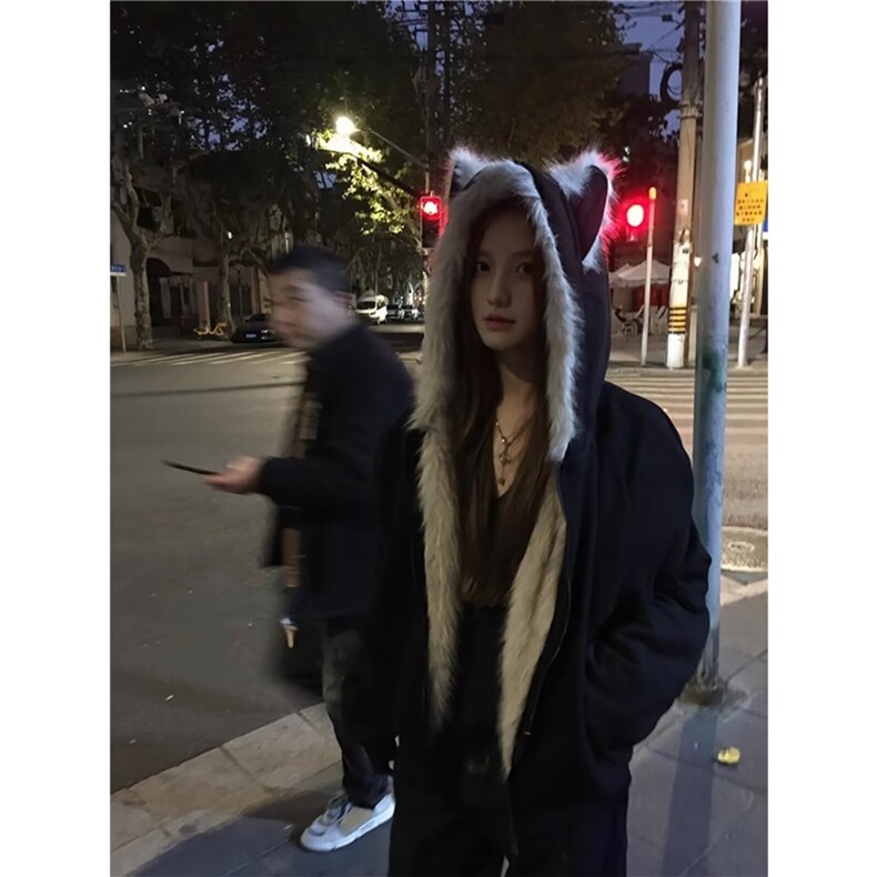秋冬季棉袄加厚情侣连帽棉衣棉服男女毛领座山雕外套LS4111-P105,男装棉衣,星座1008