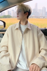 ！2025春季新款男士条纹衬衫重磅简约衬衣CS02特P50，男装衬衫，电商B220