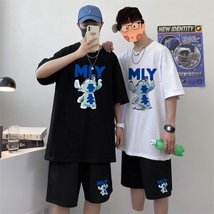 短袖t恤套装男夏季ins潮流潮牌韩版宽松百搭半袖A161-2-TZ06-P50图片