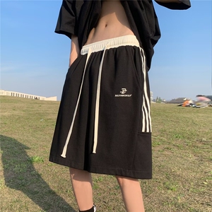 条纹运动短裤男夏薄裤子潮流帅气五分裤宽松直筒休闲裤BM301 P33图片