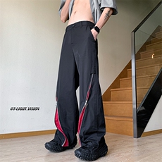 B221美式ins高街小众拼接宽松休闲登山裤冲锋裤LK23110-P65控88，男装休闲裤，电商B221