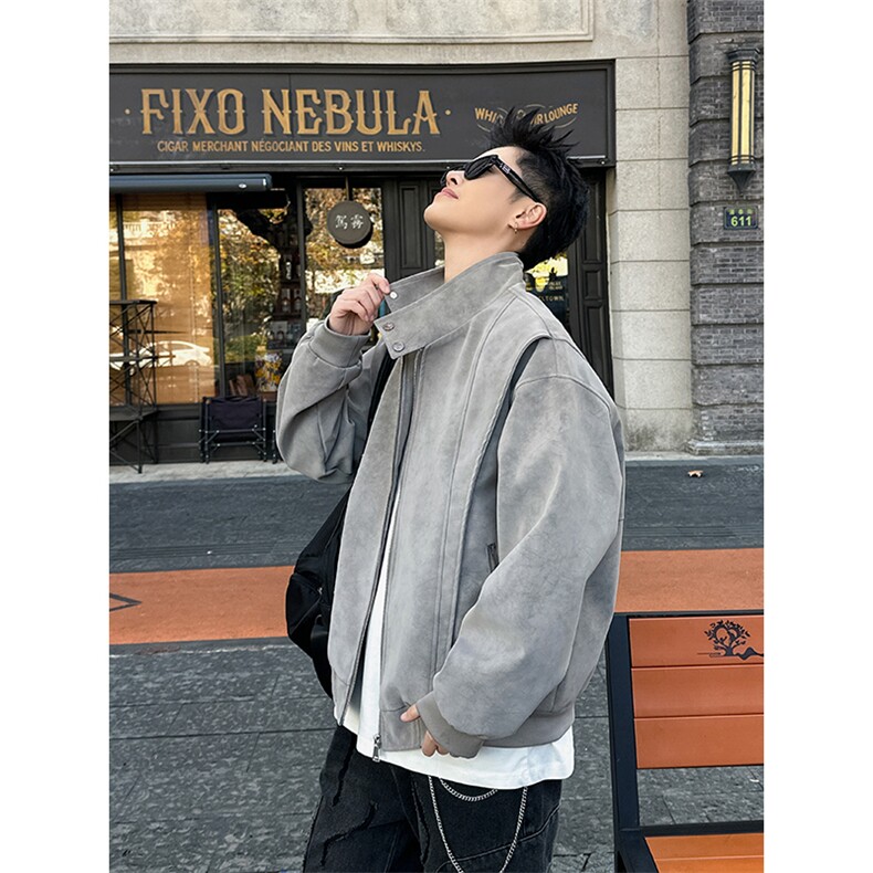 春季抖音得物品质扎染PU皮衣雾面皮夹克外套男6151-TP48档口图,男装夹克,星座207