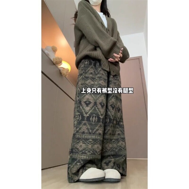 有货vintage复古毛呢裤男重磅卫裤民族风设计感休闲裤LA7244-P50,男装休闲裤,星座1008