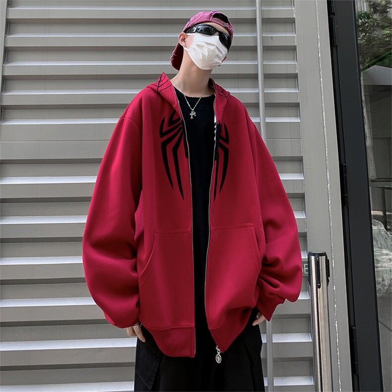 高品质秋款男连帽卫衣蜘蛛侠刺绣卫衣夹克外套wy8533P68,男装卫衣,星座1013-1