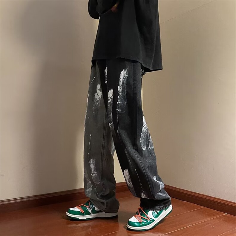微弹中腰牛仔裤长裤青春流行潮时尚宽松直筒N26P43,男装牛仔裤,星座1116-2