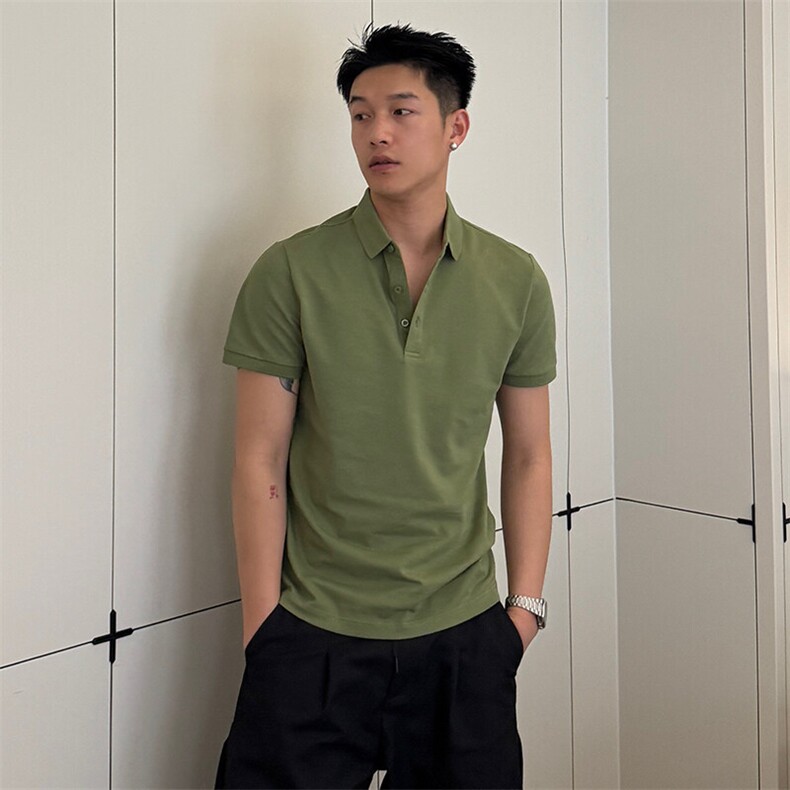 7A抑菌220克丝光珠地高品质常年主推短袖T恤翻领Polo衫T0257,男装Polo衫,电商D342