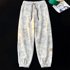 8XL-M春季束脚休闲卫裤男大码痞帅脏脏休闲百搭裤子KZ022特价P40，男装休闲裤，电商B312