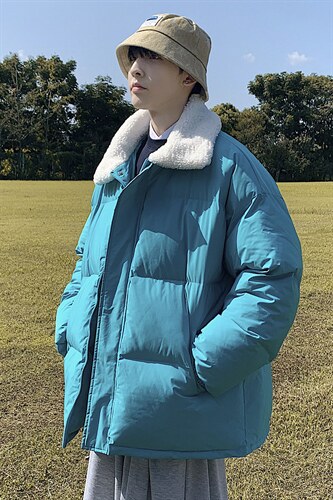 2023冬季男士羊羔毛翻领棉衣男纯色港风面包服棉服A071-Y277-P115,男装棉衣,电商A071