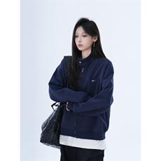 藏青色立领开衫卫衣男生2025新款秋季休闲宽松上衣外套WY6102，女装短外套，星座1116A（原606A-3）