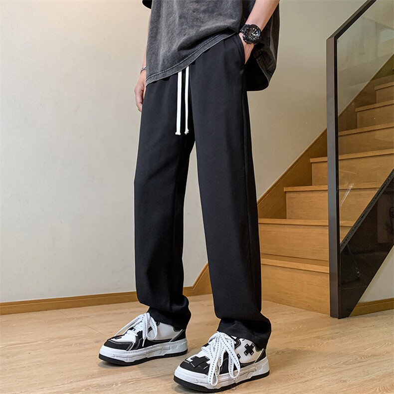 夏季新款冰丝垂感港风休闲裤西裤男免烫宽松凉感K23209-P42控58,男装西裤,星座717