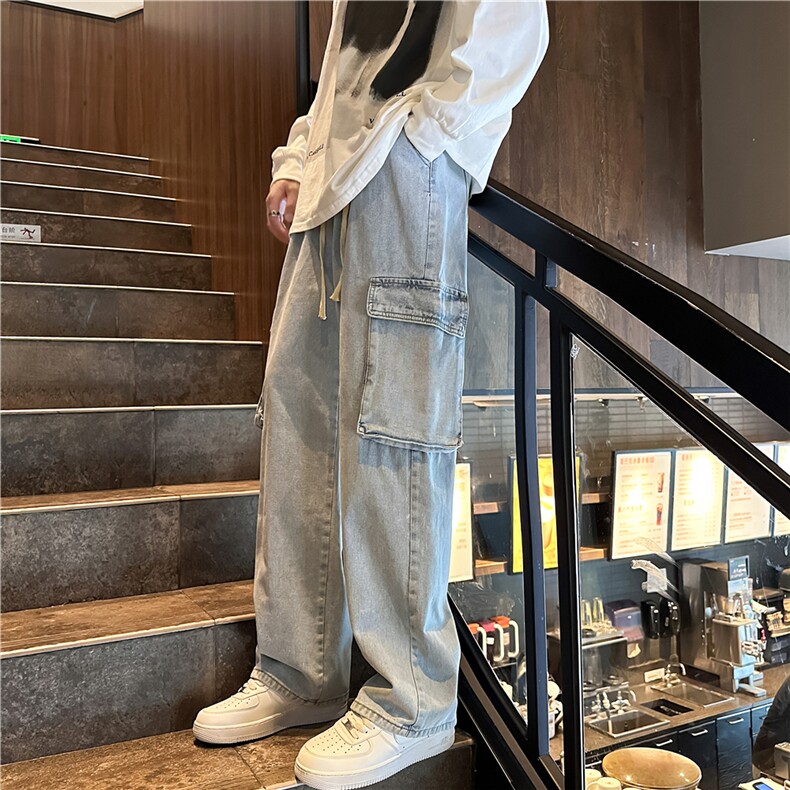 k1058-p55-控78M-5XL现货显高显瘦港风高阶牛仔裤多口袋,男装牛仔裤,星座116
