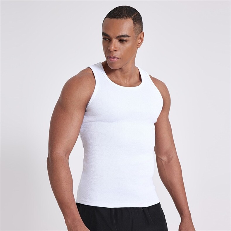 夏季棉背心男韩版运动修身螺纹无袖T恤新款罗纹纯色打底衫潮流ins，男装背心/马甲，星座410-6（原星座1304-1）