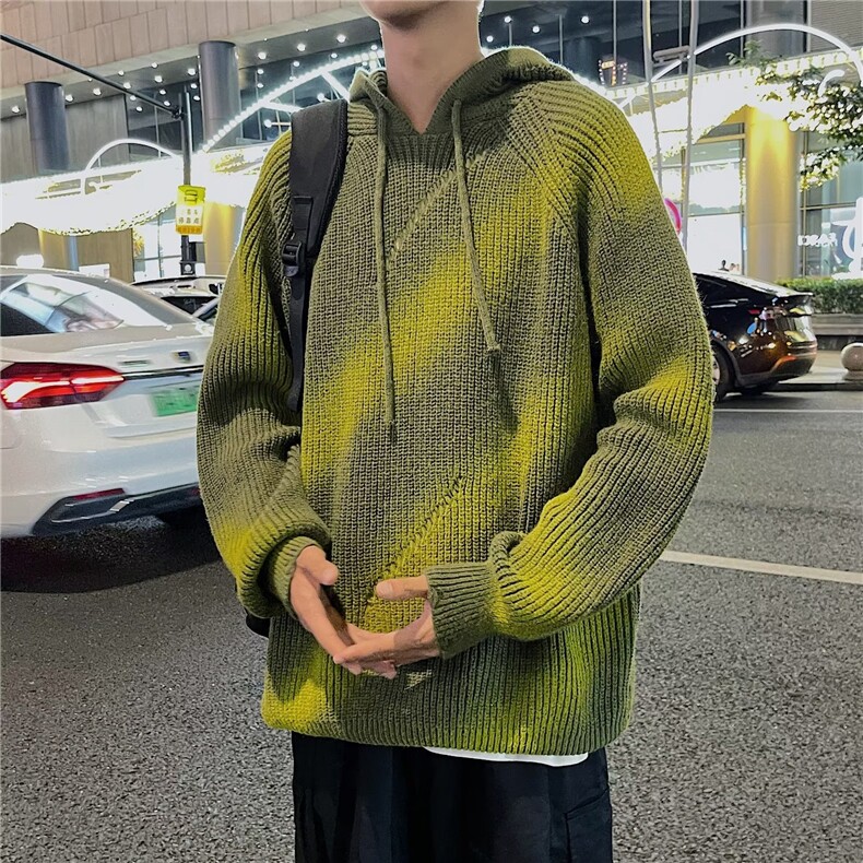 连帽毛衣男冬季韩系慵懒风复古日系加厚外套秋冬R3119P65,男装针织衫/毛衣,星座1116-2