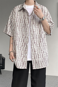 8XL-M花衬衫男款短袖夏季冰丝薄款花衬衣大码寸衫外套DC28013P38图片