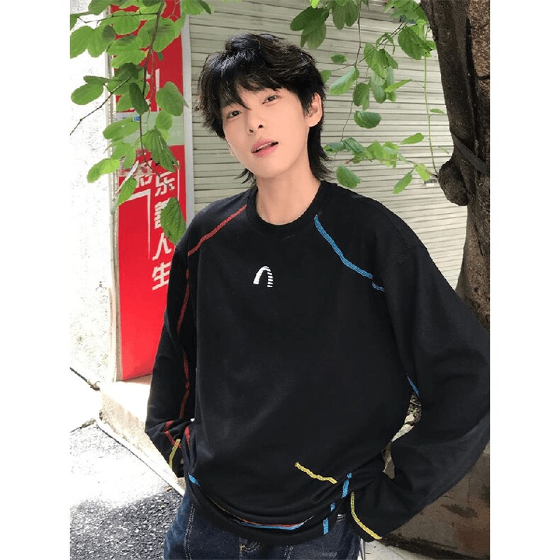 美式高街解构工艺速干长袖T恤衫男女款防晒上衣户外运动骑行服潮，男装防晒衣，电商A443