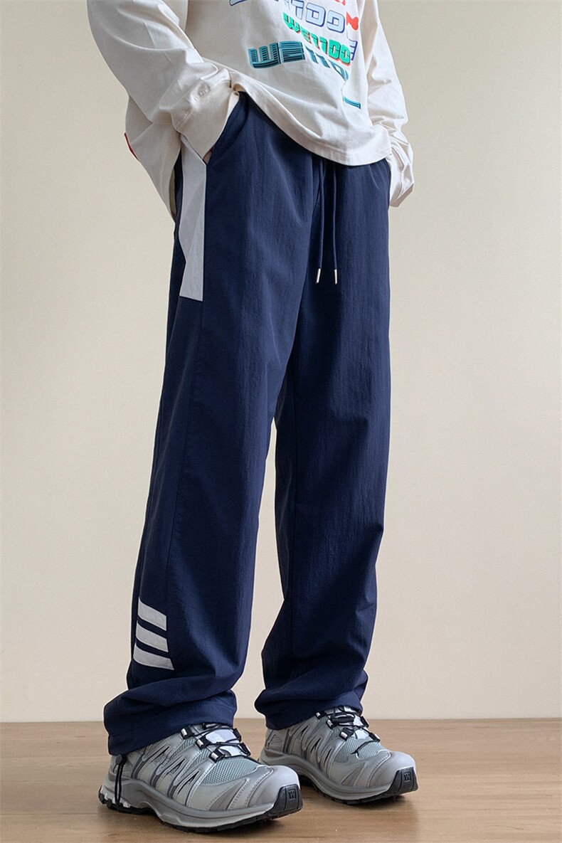 港风秋冬侧边拼接拖地工装裤宽松休闲伞兵裤男K23328-P40控58,男装工装外套,星座717