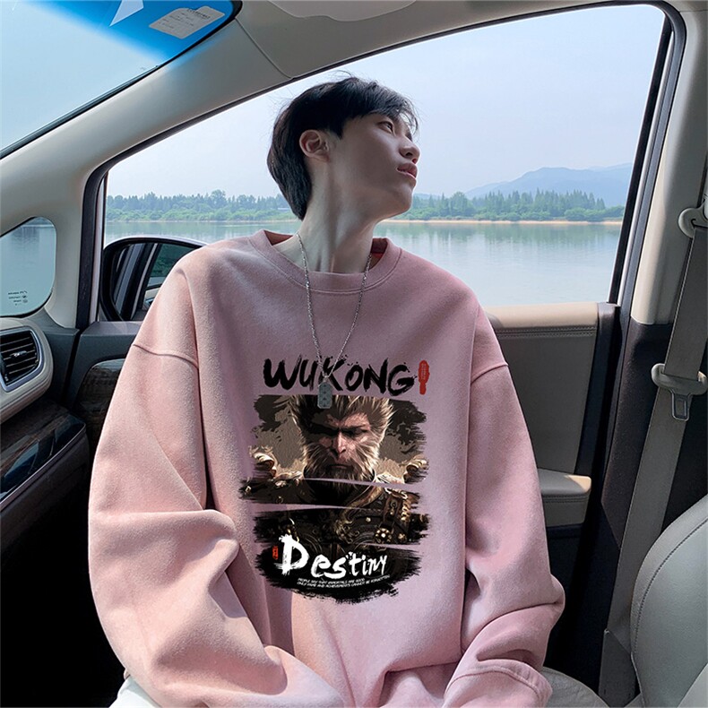 抖音得物高品质黑神话悟空麂皮绒宽松圆领卫衣wyjp7012-特p35控69,男装卫衣,星座605(原A050)
