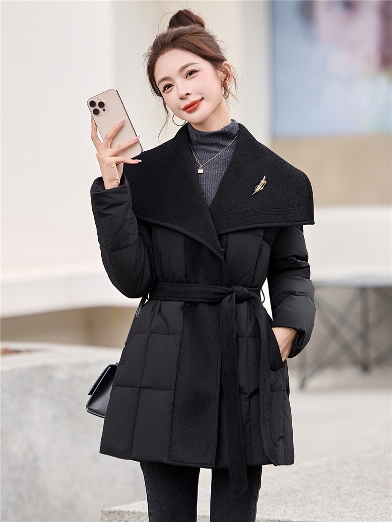 90白鸭绒羽绒服女2025年冬季新款中长款休闲羽绒服女,女装羽绒服,沁沁公主