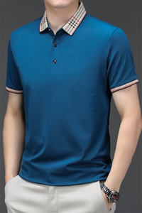 男夏季免烫短袖t恤男高级感商务polo衫休闲半袖体恤HMQ356-P58图片