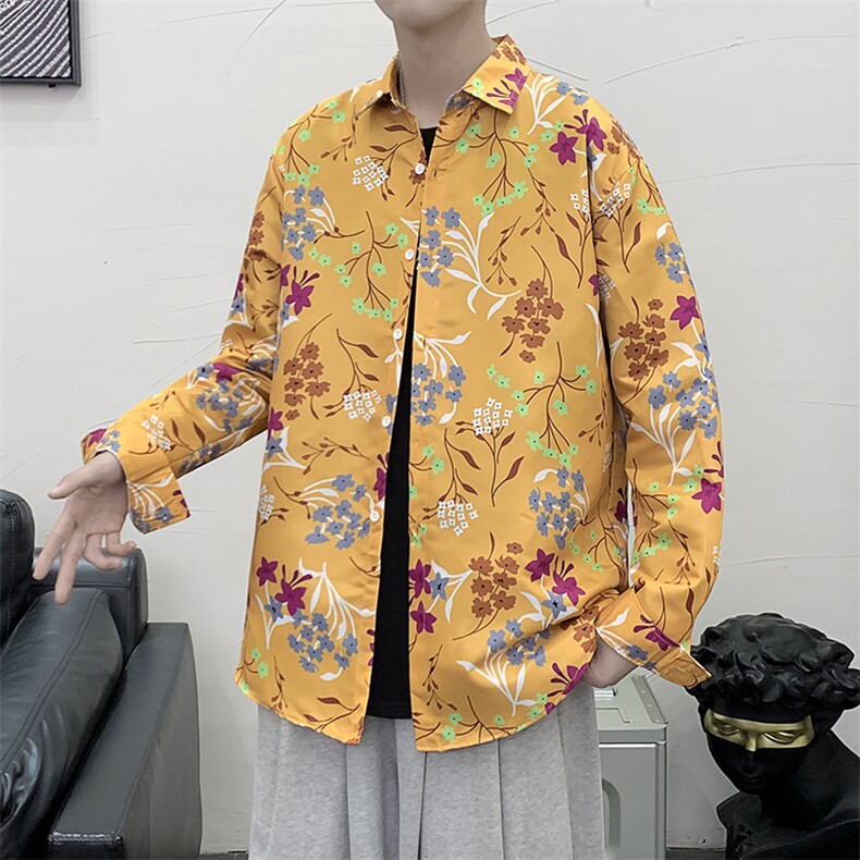 长袖衬衫男港风日系衬衫C9625P27,男装衬衫,星座1116-2