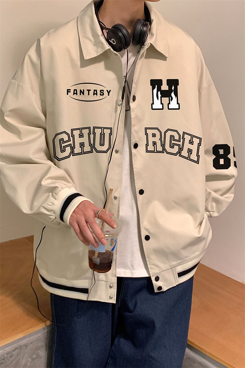 港风23春季新款hiphop炸街设计感ins潮流翻领夹克外套G721P65控88,男装夹克,电商A247