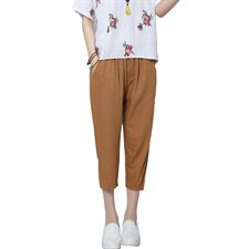 裤子2021年春季修身显瘦纯色中腰均码休闲流行韩版运动百搭，女装连体裤，涵誉