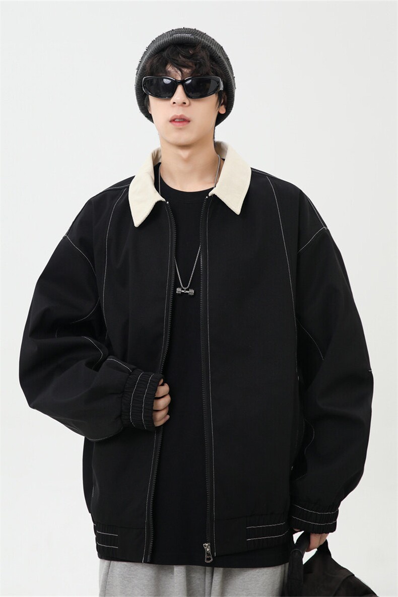 2025春休闲痞帅工装翻领夹克潮流外套得物二开XZ301b-2-JK2585P78,男装夹克,星座301B-2（原A443-1）