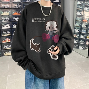 华夫格！华夫格上衣男圆领华夫格卫衣男大码长袖t恤男HY160-P30图片